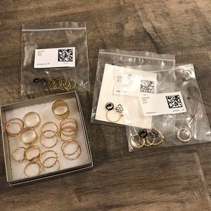 H&M Gold Tone Midi Rings